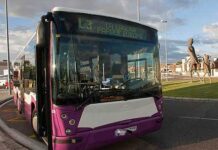 Los sindicatos cifran un seguimiento de la huelga de transportes en Palencia de más del 50 por ciento Palbus autobuses urbanos Palencia