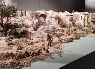 El belén del Centro Cultural Provincial de Palencia homenajea el VII centenario de la Catedral