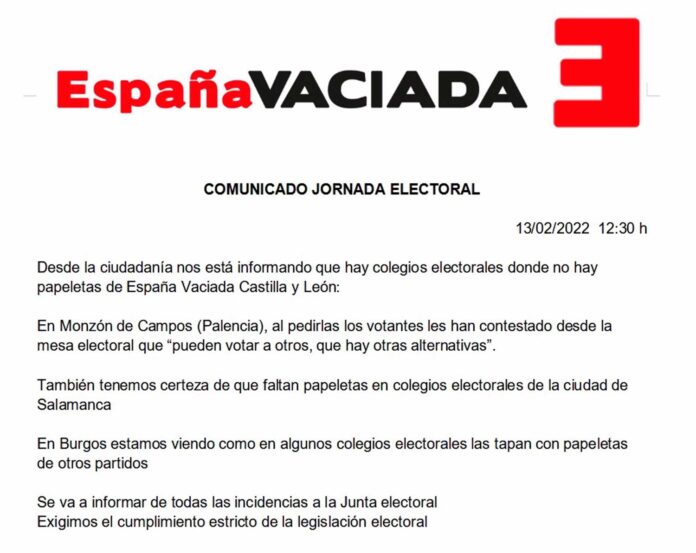 españa-vaciada-comunicado-elecciones-castilla-y-león-2022 españa-vaciada-comunicado-elecciones-castilla-y-león-2022