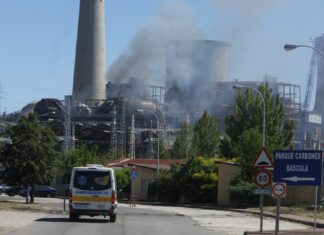 incendio central térmica Cubillos del Sil (León)