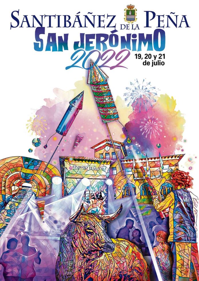 Fiestas Santibáñez 2022 Cartel Fiestas Santibáñez de la Peña. San Jerónimo 2022