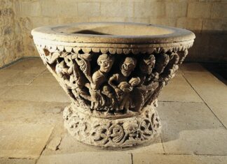 El Rom se acerca a algunas de las pilas bautismales románicas más emblemáticas de Palencia Rom pilas bautismales Palencia