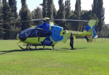 Helicóptero medicalizado del Sacyl en Palencia. / O. H.