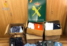 Las Fuerzas y Cuerpos de Seguridad del Estado decomisan más de 224.000 artículos que vulneraban derechos de propiedad intelectual en 2023 prendas falsificadas Guardia Civil