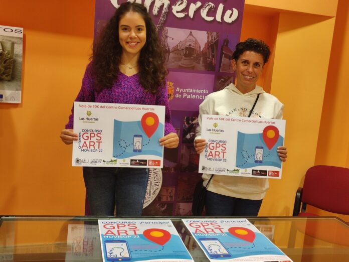 Ganadoras del Concurso GPSArtPalencia, Sara Lopez (izq) y Elisabel Pascua (der)