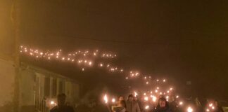 Procesión de las antorchas de Santa Bárbara en Vallejo de Orbó