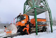 El dispositivo de vialidad invernal de la Junta se prolongará hasta el 30 de abril y se mantiene con 148 quitanieves Cuña-y-sal-quitanieves-en-acción-en-Palencia-k