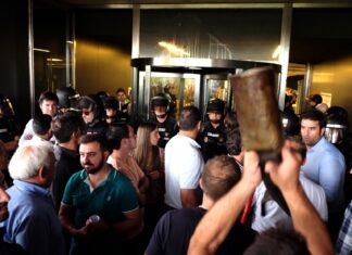 Un detenido y dos heridos, en la protesta de ganaderos salmantinos en la sede de la Delegación de la Junta