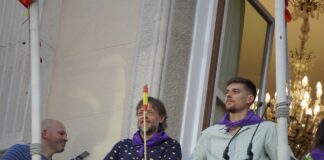 Chumi Ortega durante el pregón de las fiestas de San Antolín 2023. Aida Acitores