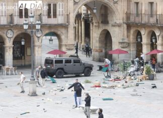 Espectacular persecución en Salamanca, por el rodaje de la película de Bolliwood