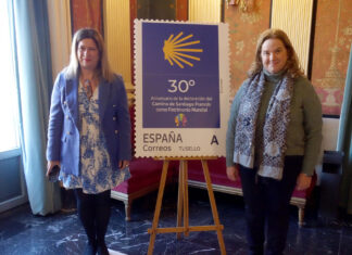 Correos y la AMCS presentan en Burgos el sello del 30 aniversario del Camino Francés como Patrimonio Mundial AMCS-Correos