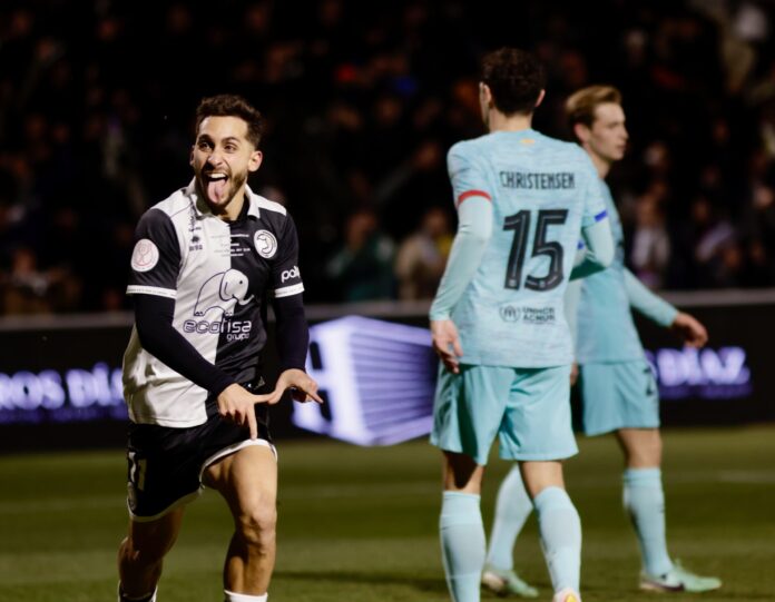 Partido de copa del Rey entre Unionistas y el FC Barcelona