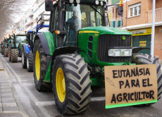 tractorada palencia protestas huelga agricultores manifestación ganaderos febrero 2024