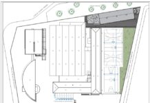 En gris más oscuro, la ubicación y disposición del nuevo edificio del Trinidad Arroyo de Palencia. Imagen tomada del proyecto de ARQUITECTOS RODRÍGUEZ MARTÍN para la Junta de Castilla y León