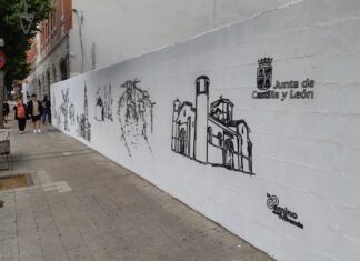 Arte urbano en Palencia con sello robótico