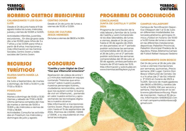 Programa Verano Cultural 2024 Villamuriel