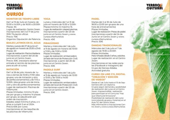 Programa Verano Cultural 2024 Villamuriel