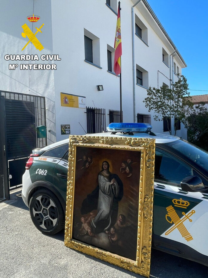 La Guardia Civil de Ávila recupera una obra de arte del siglo XVIII valorada en 15.000 euros y detiene a su presunto autor