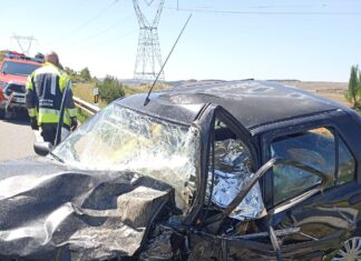 Imagen del accidente de tráfico en Aguilar de Campoo
