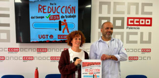 Reducción jornada de trabajo - movilizaciones en Palencia CCOO y UGT