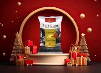 Facundo lanza una Edición Limitada Especial Navidad de Terricum, sus patatas fritas premium Mockup Terricum Navidad