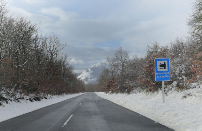 Nieve en el norte de la provincia de Palencia
