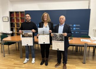 Presentado el calendario solidario de la Diputación de Palencia para 2025 Presentación de los calendarios de la Diputación de Palencia. En la fotografía: Ángeles Armisén, en el centro, acompañada de los diputados provinciales, Urbano Alonso (derecha) y Francisco Pérez (izquierda)