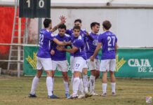 CD Becerril celebrando ante el Atlético Tordesillas