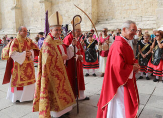 El obispo de Palencia, Mikel Garciandía Goñi, el día de San Antolín, patrón de Palencia