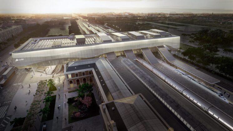 El ministro de Transportes y Movilidad Sostenible, &Oacute;scar Puente, presenta el proyecto de la nueva estaci&oacute;n de tren de Valladolid Campo Grande. Al acto asiste el consejero de Movilidad y Transformaci&oacute;n Digital de la Junta, Jos&eacute; Luis Sanz Merino.