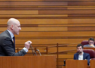 Carlos Menéndez (VOX) en el Pleno de las Cortes - ICAL