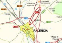 Carretera P-12 de acceso a la cuidad de Palencia