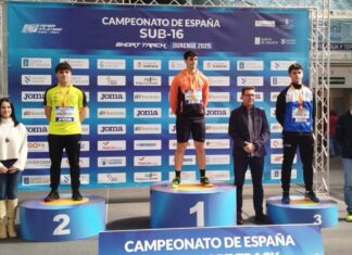 Samuel Gutiérrez, subcampeón de España sub16 en lanzamiento de peso Samuel Gutiérrez en el podio