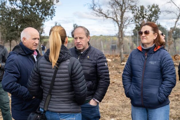 Suelta de la segunda pareja de linces, Vi&ntilde;egra y Villano, en el Cerrato Palentino. FOTO - FERNANDO MANRIQUE