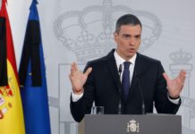 Pedro Sánchez en comparecencia. RTVE