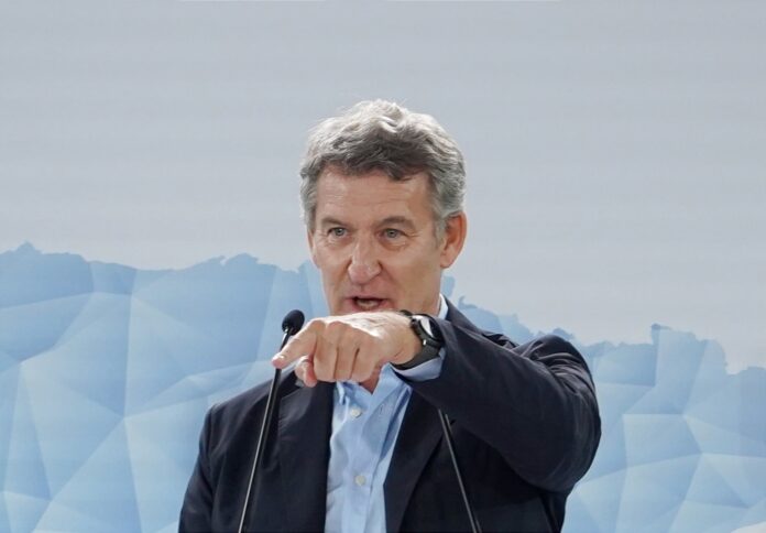 El presidente del PP nacional inicia en Valladolid la campaña para su reelección El presidente del Partido Popular, Alberto Núñez Feijóo en Valladolid. Fotografía: Miriam Chacón (ICAL)