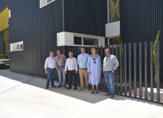 Visita de las obras del parque de bomberos de Saldaña