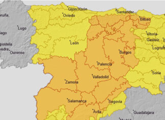 La Aemet amplía el aviso naranja por tormentas y fuertes lluvias a varias provincias, entre ellas Palencia alerta-aemet