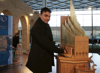 Alberto Ruiz Pajares, el primer ‘hydraulés’ de nuestra era Alberto Ruiz Pajares en el hydraulis de la Villa Romana La Olmeda