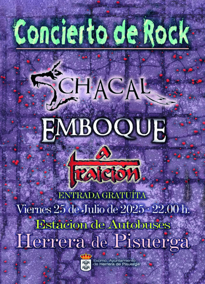 Cartel del concierto de rock en Herrera de Pisuerga