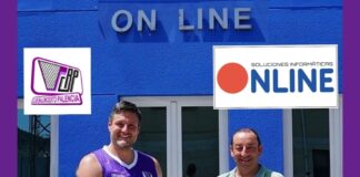 El capitán del CB Palencia, Jaime Fernández, y José Manuel Revilla, uno de los CEO de ON LINE.