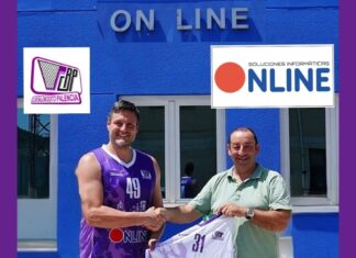 El capitán del CB Palencia, Jaime Fernández, y José Manuel Revilla, uno de los CEO de ON LINE.