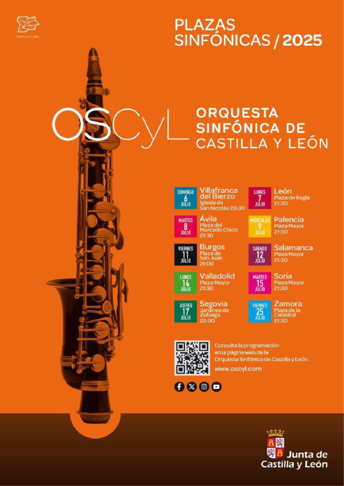 Cartel de conciertos de Plazas Sinfónicas en CyL