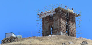 Reconstrucción de La Torre de telégrafo óptico de Tariego de Cerrato (Palencia), construida en 1844 en la segunda guerra Carlista