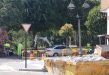Cortes por Casado del Alisal, obras en la avenida de Castilla de Palencia