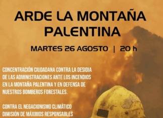 Convocan una concentración ciudadana en Cervera para el martes bajo el lema “Arde la Montaña Palentina” Convocatoria de concentración en Cervera de Pisuerga