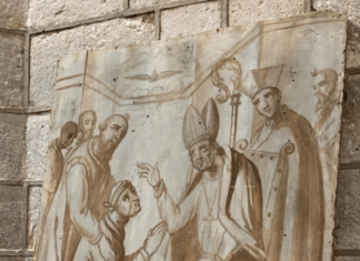 Descubren un boceto del siglo XVI oculto en el retablo mayor de la parroquia de Pedraza de Campos Boceto del siglo XVI oculto en el retablo mayor de la parroquia de Pedraza de Campos