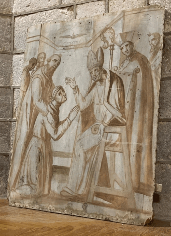 Boceto del siglo XVI oculto en el retablo mayor de la parroquia de Pedraza de Campos