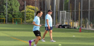 El Palencia Fútbol Femenino en su primer entrenamiento de pretemporada 2025-26. Fotografía: Palencia en la Red