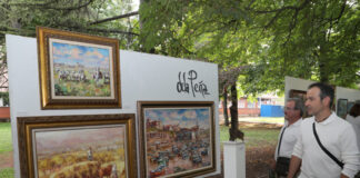 Arte al aire libre en la Huerta Guadián durante las fiestas de San Antolín de Palencia organizado por el grupo Muriel reúne a 44 artistas de España y Francia